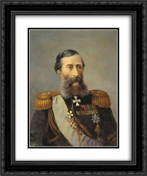 Portrait of Loris-Melikov 20x24 Black Ornate Wood Framed Art Print Poster with Double Matting by Aivazovsky, Ivan