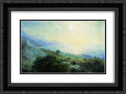 Crete 24x18 Black Ornate Wood Framed Art Print Poster with Double Matting by Aivazovsky, Ivan