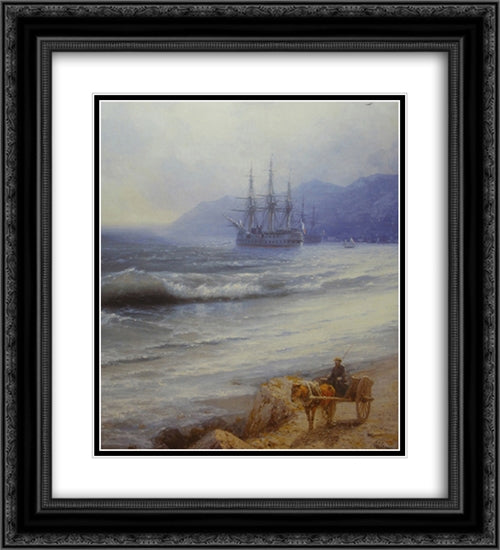 Rush 20x22 Black Ornate Wood Framed Art Print Poster with Double Matting by Aivazovsky, Ivan