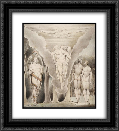 Illustration to Milton`s Paradise Lost 20x22 Black Ornate Wood Framed Art Print Poster with Double Matting by Blake, William