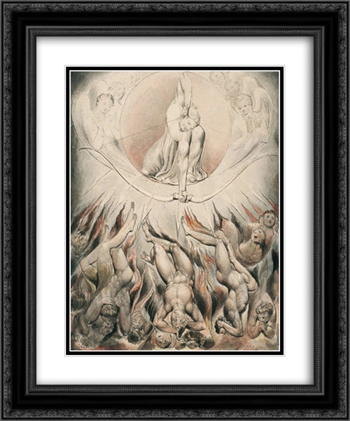 Illustration to Milton`s Paradise Lost 20x24 Black Ornate Wood Framed Art Print Poster with Double Matting by Blake, William