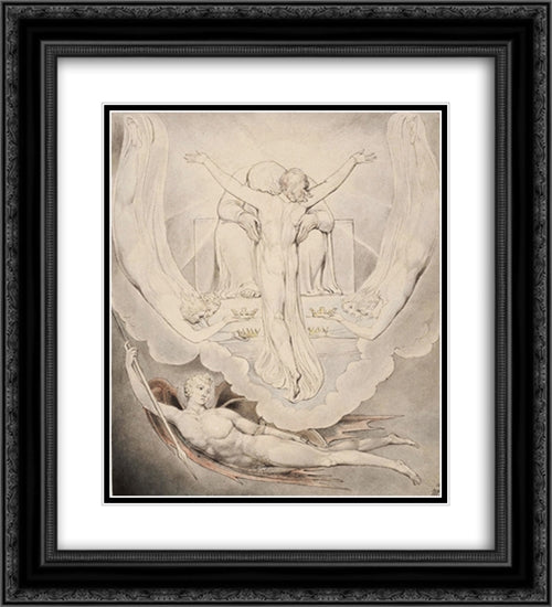 Illustration to Milton`s Paradise Lost 20x22 Black Ornate Wood Framed Art Print Poster with Double Matting by Blake, William