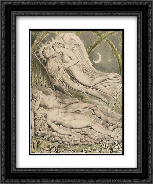 Illustration to Milton`s Paradise Lost 20x24 Black Ornate Wood Framed Art Print Poster with Double Matting by Blake, William