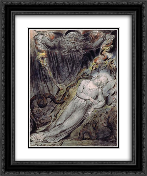 Illustration to Milton`s Comus 20x24 Black Ornate Wood Framed Art Print Poster with Double Matting by Blake, William