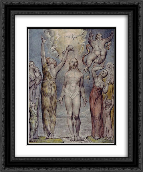 Illustration to Milton`s Comus 20x24 Black Ornate Wood Framed Art Print Poster with Double Matting by Blake, William