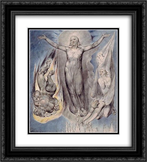 Illustration to Milton`s Comus 20x22 Black Ornate Wood Framed Art Print Poster with Double Matting by Blake, William