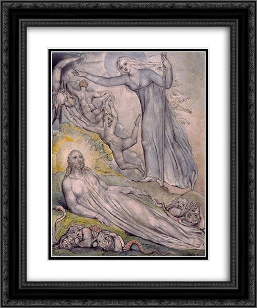 Illustration to Milton`s Comus 20x24 Black Ornate Wood Framed Art Print Poster with Double Matting by Blake, William