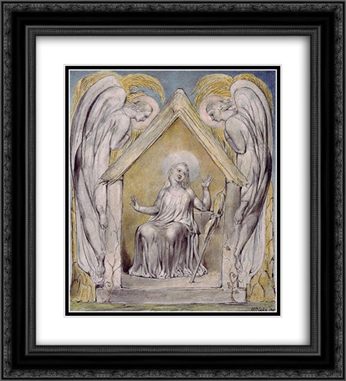 Illustration to Milton`s Comus 20x22 Black Ornate Wood Framed Art Print Poster with Double Matting by Blake, William