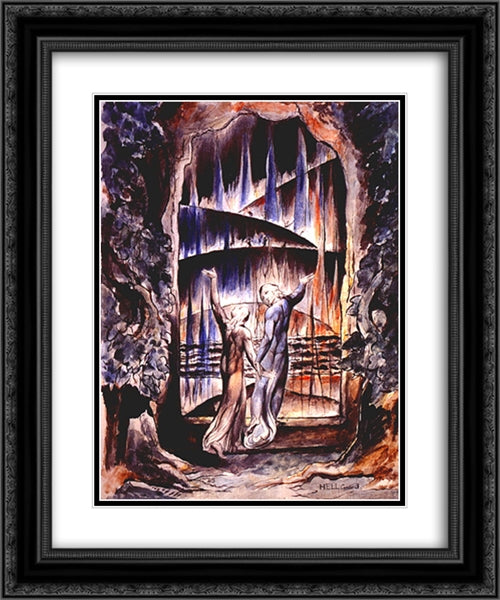 Illustration to Dante's Divine Comedy 20x24 Black Ornate Wood Framed Art Print Poster with Double Matting by Blake, William