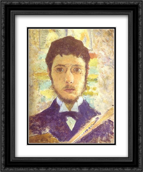 Self Portrait 20x24 Black Ornate Wood Framed Art Print Poster with Double Matting by Bonnard, Pierre