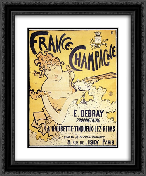 Poster advertising France Champagne 20x24 Black Ornate Wood Framed Art Print Poster with Double Matting by Bonnard, Pierre