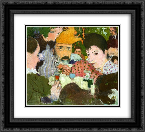 Study for Afternoon in the Garden 22x20 Black Ornate Wood Framed Art Print Poster with Double Matting by Bonnard, Pierre