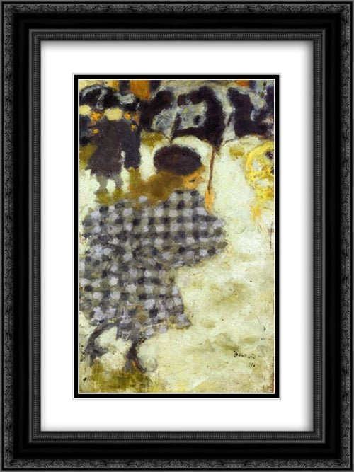 Young Girl with Umbrella 18x24 Black Ornate Wood Framed Art Print Poster with Double Matting by Bonnard, Pierre