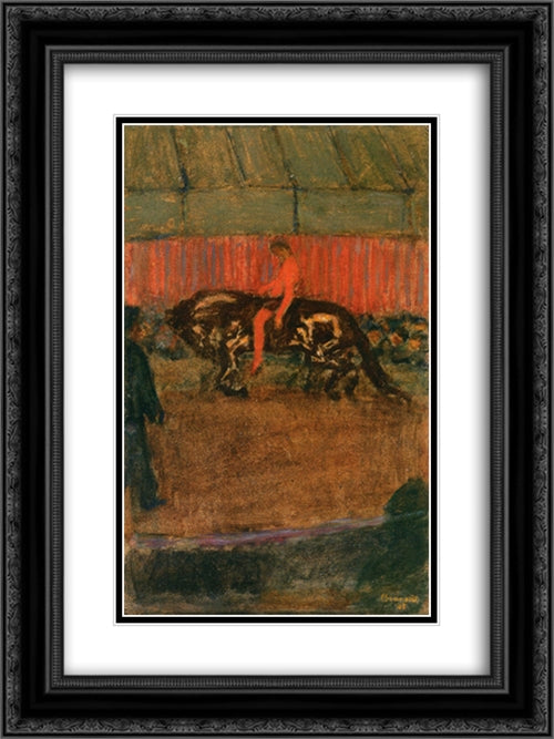 On the Track 18x24 Black Ornate Wood Framed Art Print Poster with Double Matting by Bonnard, Pierre