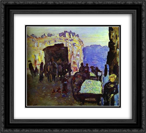 The Merchant of Four Seasons 22x20 Black Ornate Wood Framed Art Print Poster with Double Matting by Bonnard, Pierre