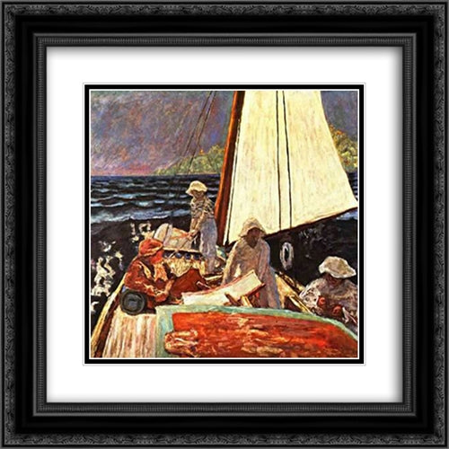 Sea Landscape 20x20 Black Ornate Wood Framed Art Print Poster with Double Matting by Bonnard, Pierre