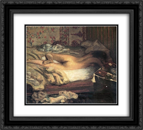 Siesta 22x20 Black Ornate Wood Framed Art Print Poster with Double Matting by Bonnard, Pierre