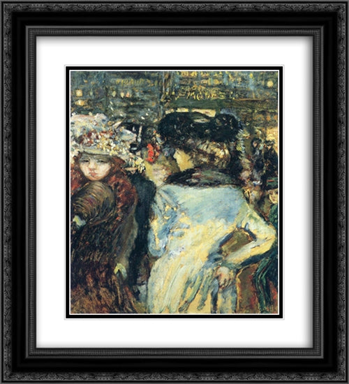 Two elegant Place de Clichy 20x22 Black Ornate Wood Framed Art Print Poster with Double Matting by Bonnard, Pierre