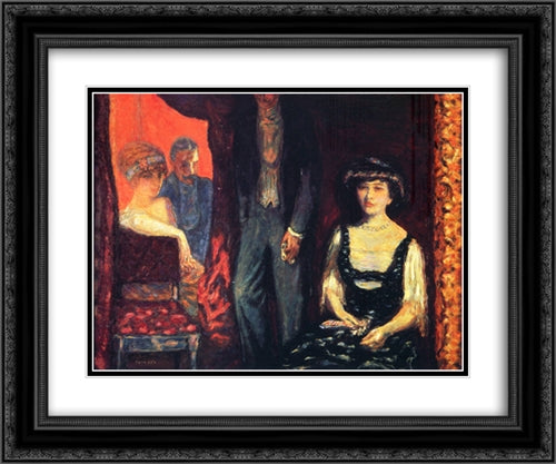 The Lodge 24x20 Black Ornate Wood Framed Art Print Poster with Double Matting by Bonnard, Pierre