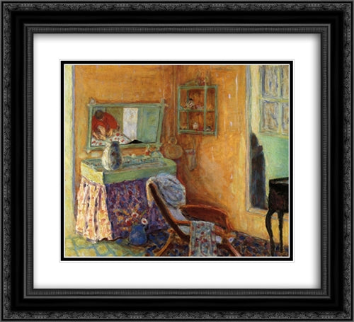 Interior 22x20 Black Ornate Wood Framed Art Print Poster with Double Matting by Bonnard, Pierre