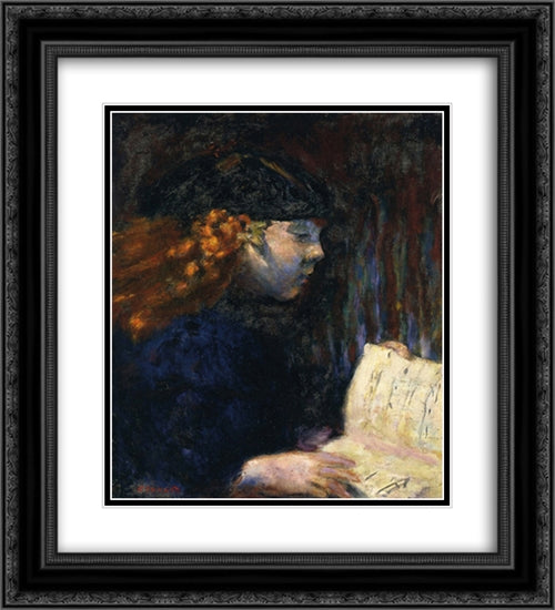 The Solfege 20x22 Black Ornate Wood Framed Art Print Poster with Double Matting by Bonnard, Pierre