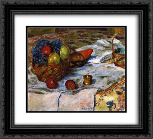 Still LIfe with Earthenware Dish 22x20 Black Ornate Wood Framed Art Print Poster with Double Matting by Bonnard, Pierre