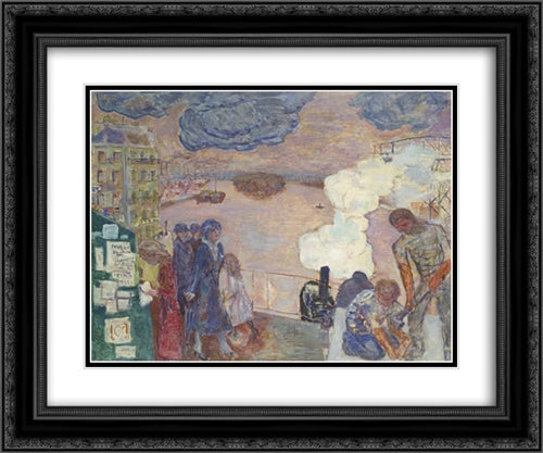 Workers 24x20 Black Ornate Wood Framed Art Print Poster with Double Matting by Bonnard, Pierre