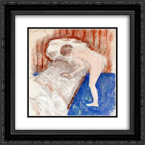 Nude in an Interior 20x20 Black Ornate Wood Framed Art Print Poster with Double Matting by Bonnard, Pierre