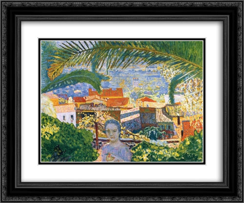 The Palm 24x20 Black Ornate Wood Framed Art Print Poster with Double Matting by Bonnard, Pierre