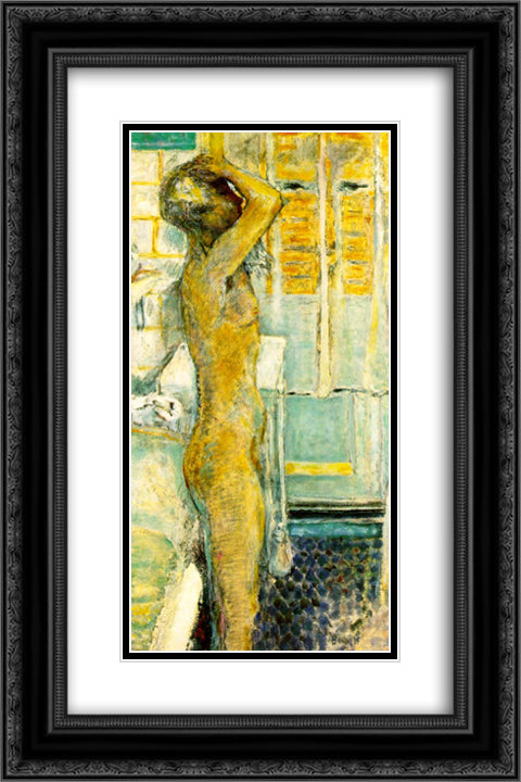 The grey nude 16x24 Black Ornate Wood Framed Art Print Poster with Double Matting by Bonnard, Pierre