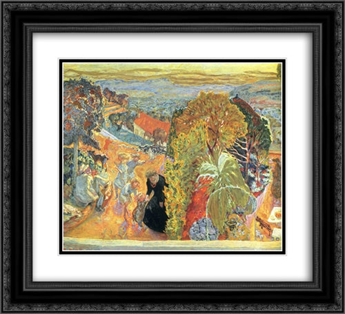 In Summer 22x20 Black Ornate Wood Framed Art Print Poster with Double Matting by Bonnard, Pierre