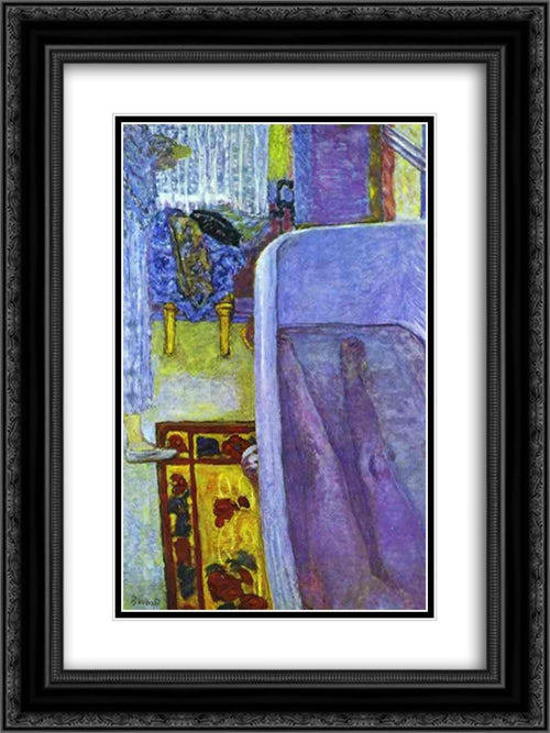 Nude in the Bathtub 18x24 Black Ornate Wood Framed Art Print Poster with Double Matting by Bonnard, Pierre