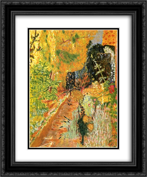 The Garden 20x24 Black Ornate Wood Framed Art Print Poster with Double Matting by Bonnard, Pierre