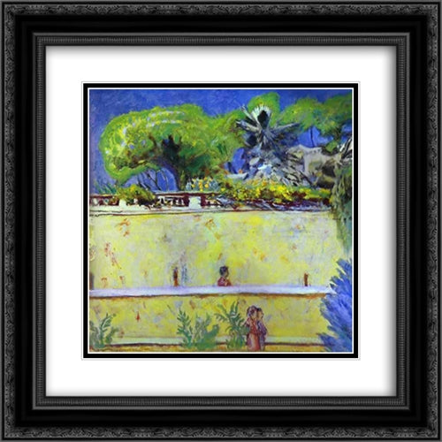 The Terraces 20x20 Black Ornate Wood Framed Art Print Poster with Double Matting by Bonnard, Pierre