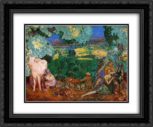 Pastoral Symphony 24x20 Black Ornate Wood Framed Art Print Poster with Double Matting by Bonnard, Pierre