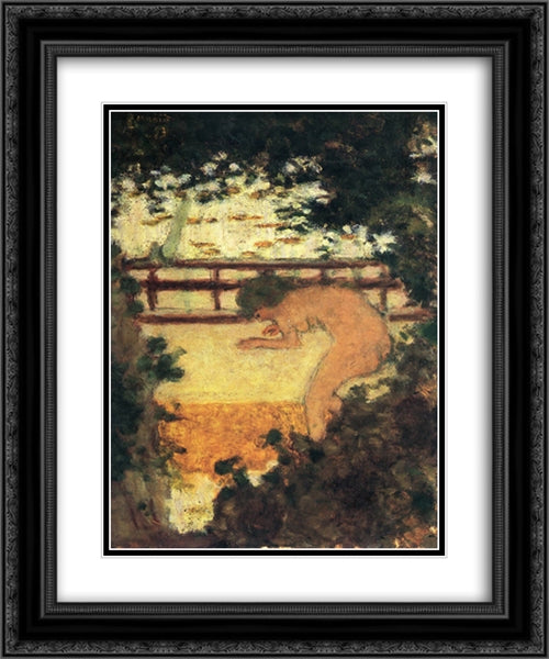 The Beach 20x24 Black Ornate Wood Framed Art Print Poster with Double Matting by Bonnard, Pierre