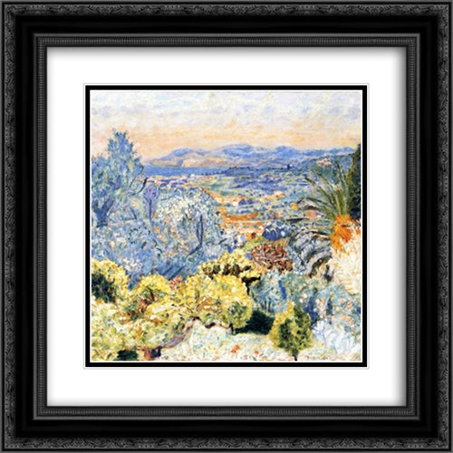 The Cote d'Azur 20x20 Black Ornate Wood Framed Art Print Poster with Double Matting by Bonnard, Pierre