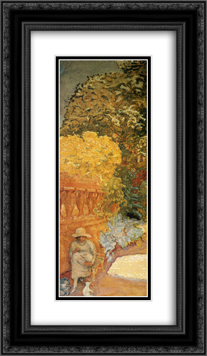 The Mediterranean. Triptych 14x24 Black Ornate Wood Framed Art Print Poster with Double Matting by Bonnard, Pierre