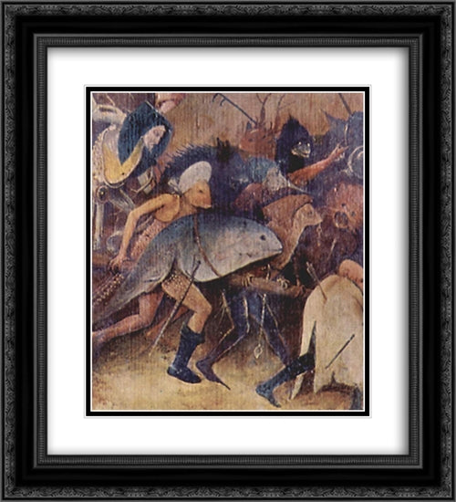 Haywain (detail) 20x22 Black Ornate Wood Framed Art Print Poster with Double Matting by Bosch, Hieronymus