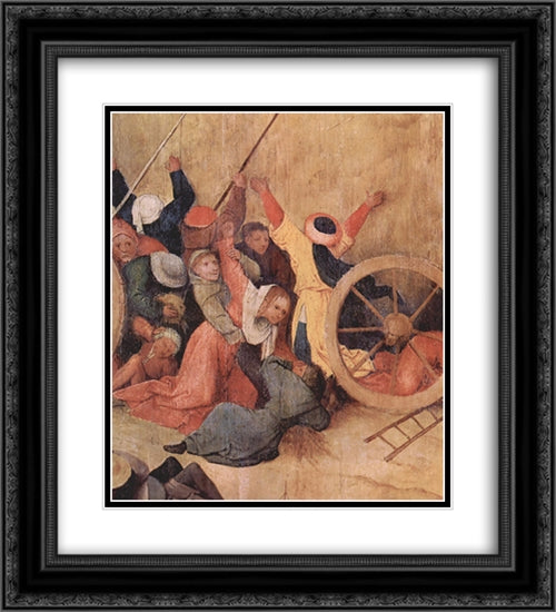 Haywain (detail) 20x22 Black Ornate Wood Framed Art Print Poster with Double Matting by Bosch, Hieronymus