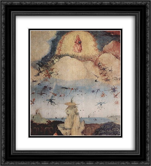 Haywain (detail) 20x22 Black Ornate Wood Framed Art Print Poster with Double Matting by Bosch, Hieronymus