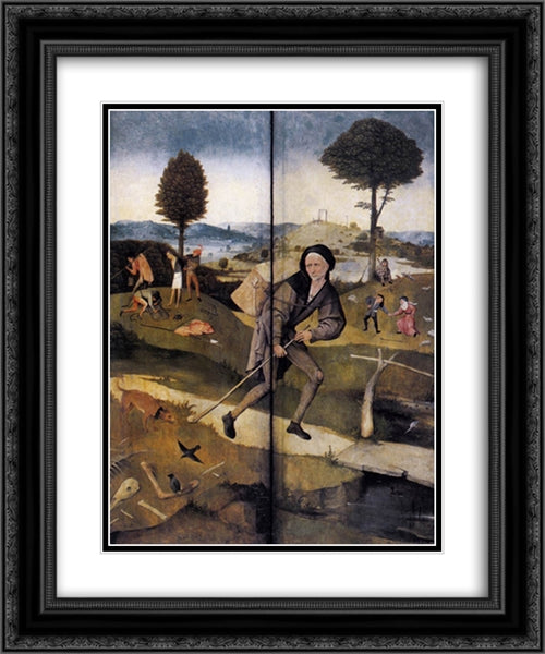 Haywain (detail) 20x24 Black Ornate Wood Framed Art Print Poster with Double Matting by Bosch, Hieronymus