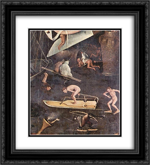 The Garden of Earthly Delights (detail) 20x22 Black Ornate Wood Framed Art Print Poster with Double Matting by Bosch, Hieronymus