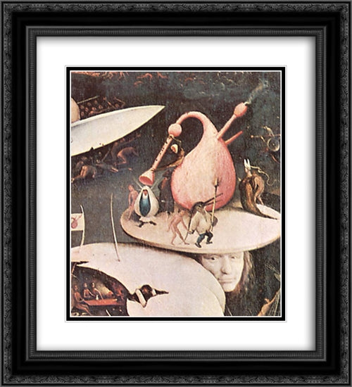 The Garden of Earthly Delights (detail) 20x22 Black Ornate Wood Framed Art Print Poster with Double Matting by Bosch, Hieronymus