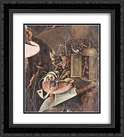 The Garden of Earthly Delights (detail) 20x22 Black Ornate Wood Framed Art Print Poster with Double Matting by Bosch, Hieronymus