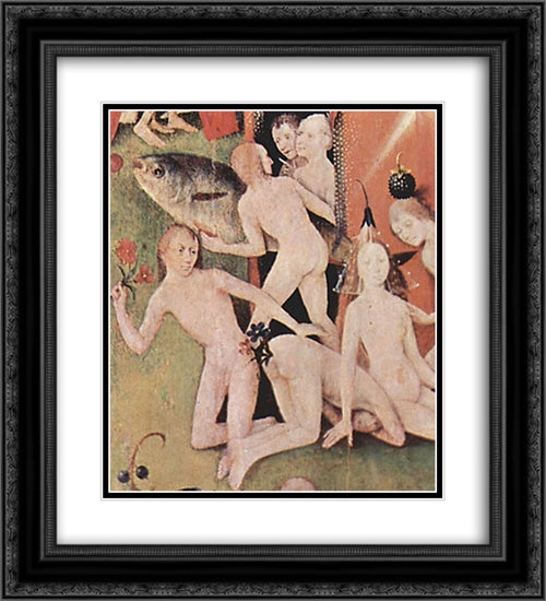 The Garden of Earthly Delights (detail) 20x22 Black Ornate Wood Framed Art Print Poster with Double Matting by Bosch, Hieronymus