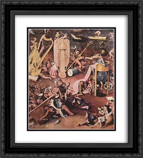 The Garden of Earthly Delights (detail) 20x22 Black Ornate Wood Framed Art Print Poster with Double Matting by Bosch, Hieronymus