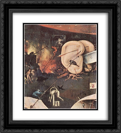 The Garden of Earthly Delights (detail) 20x22 Black Ornate Wood Framed Art Print Poster with Double Matting by Bosch, Hieronymus