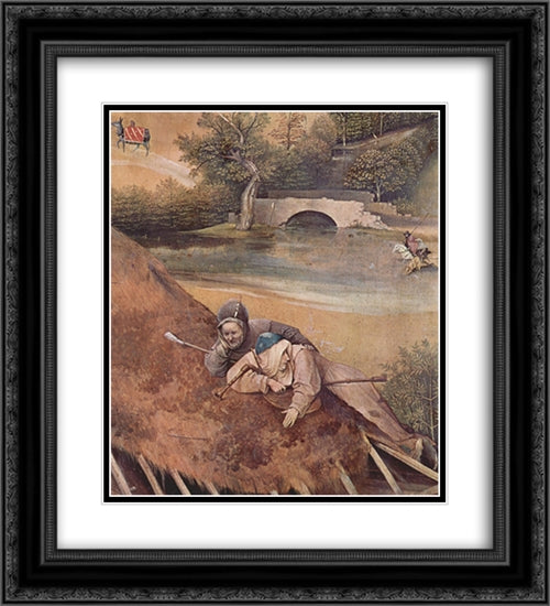 Adoration of the Magi 20x22 Black Ornate Wood Framed Art Print Poster with Double Matting by Bosch, Hieronymus