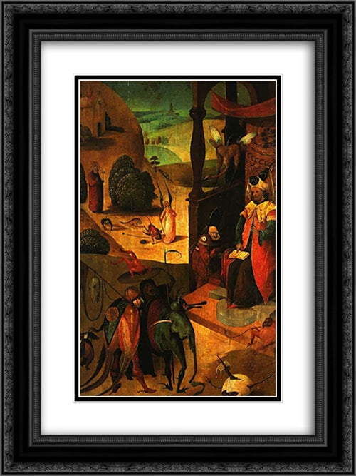 St. Jacob and the magician 18x24 Black Ornate Wood Framed Art Print Poster with Double Matting by Bosch, Hieronymus